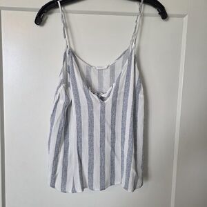 Striped White and Blue Women's Top